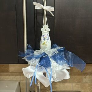 Ceramic Salt & Pepper Shaker Tassel Fan or Lamp hanger